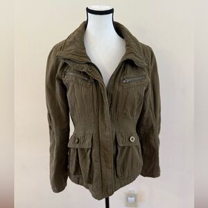 Women's Sashimi Utility Military Jacket with Collared Neckline